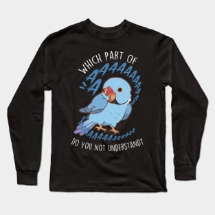 Blue Indian Ringneck Parrot Aaaa Long Sleeve T-Shirt